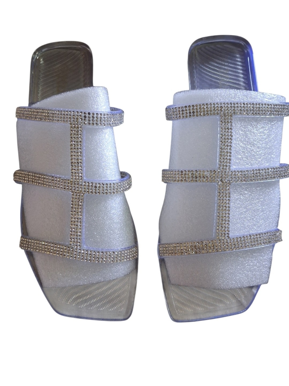 Women’s Clear Rhinestone Slide Sandals